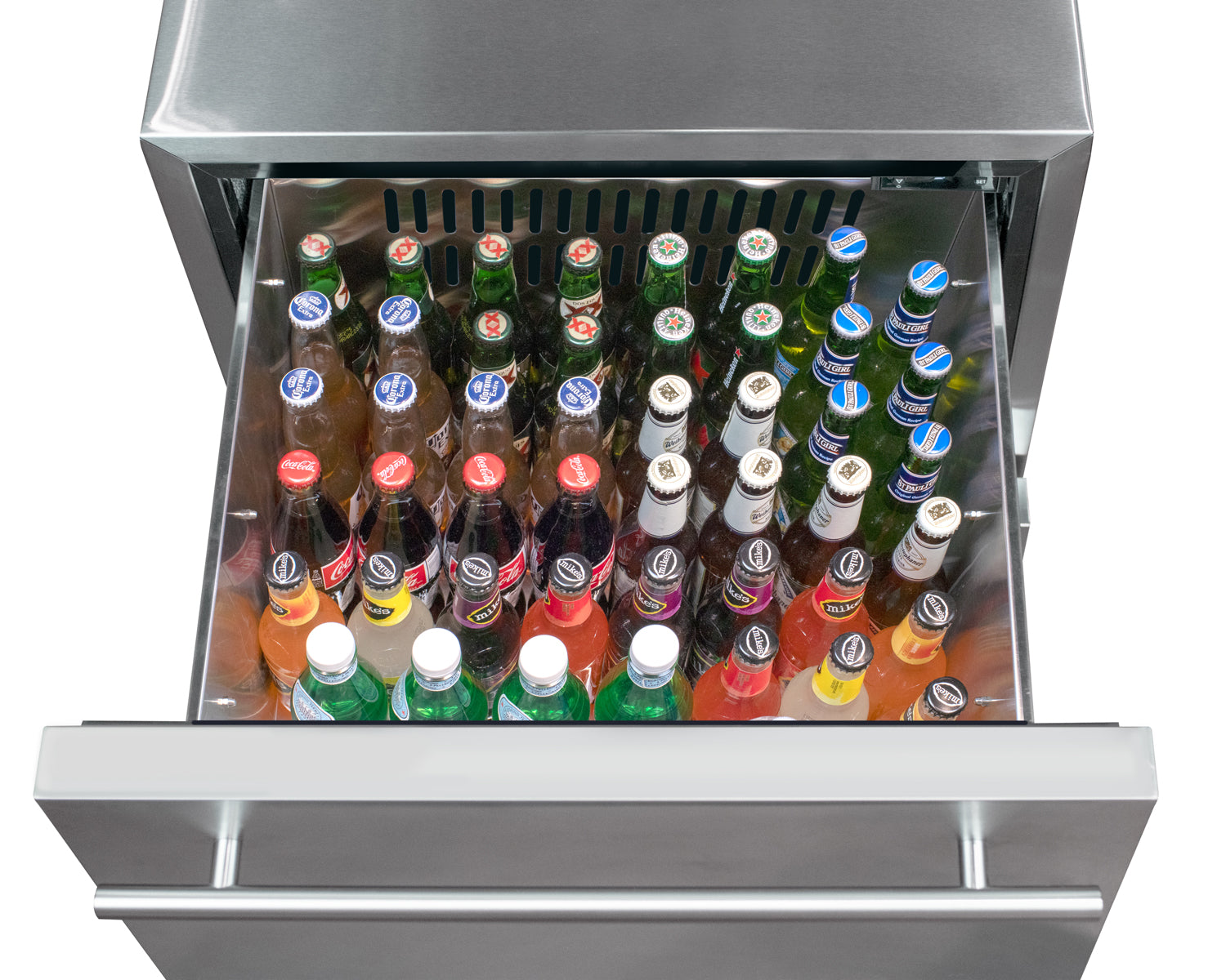 Kegco 24" Wide Outdoor Built-In Stainless Steel Commercial Two-Drawer Refrigerator