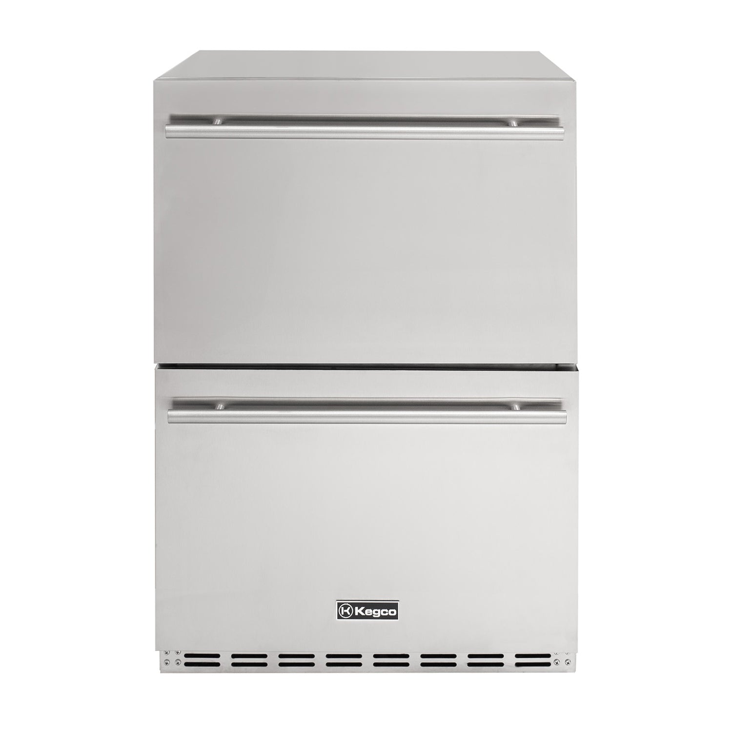 Kegco 24" Wide Outdoor Built-In Stainless Steel Commercial Two-Drawer Refrigerator