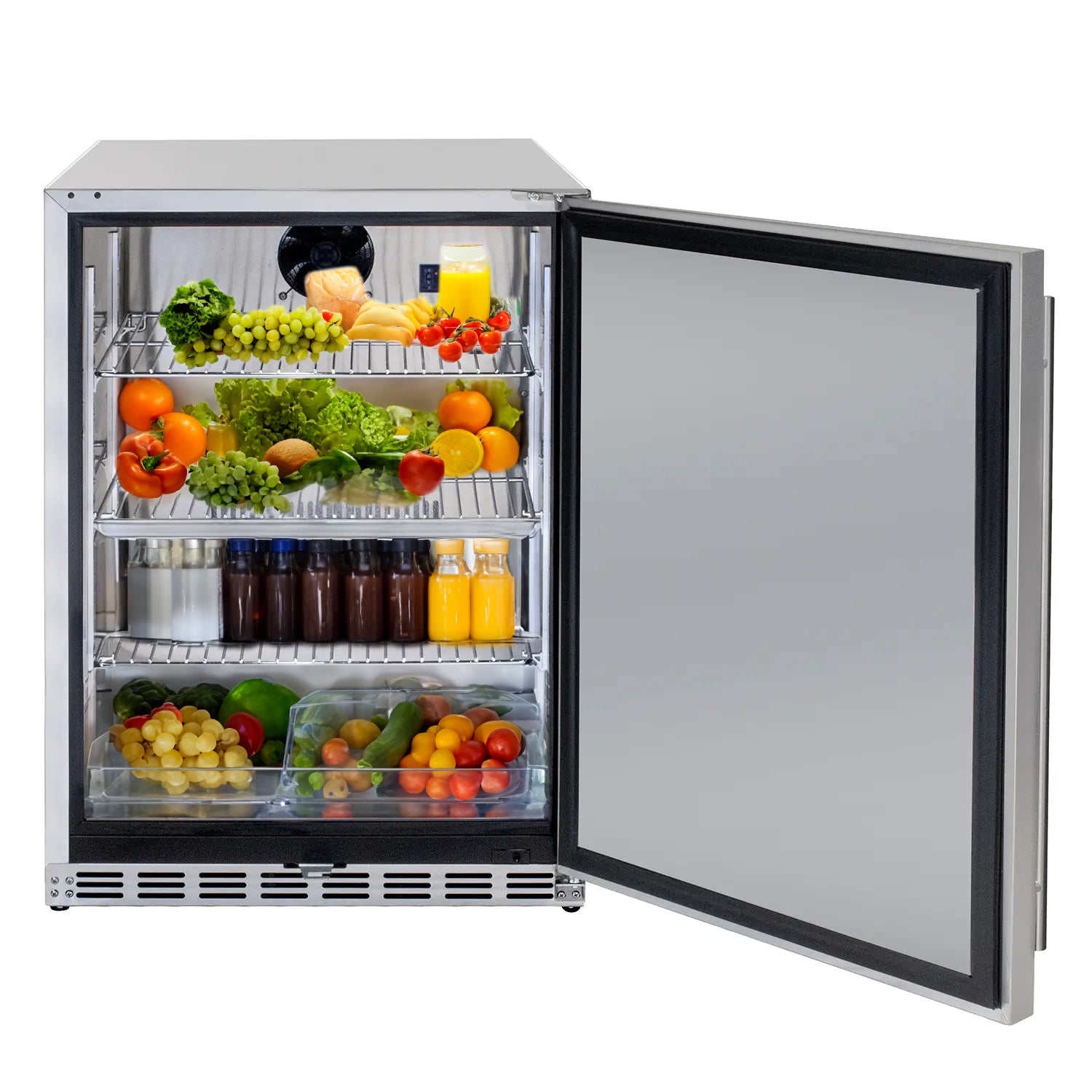 Kegco 24" Wide Outdoor All Stainless Steel Commercial Built-In Refrigerator