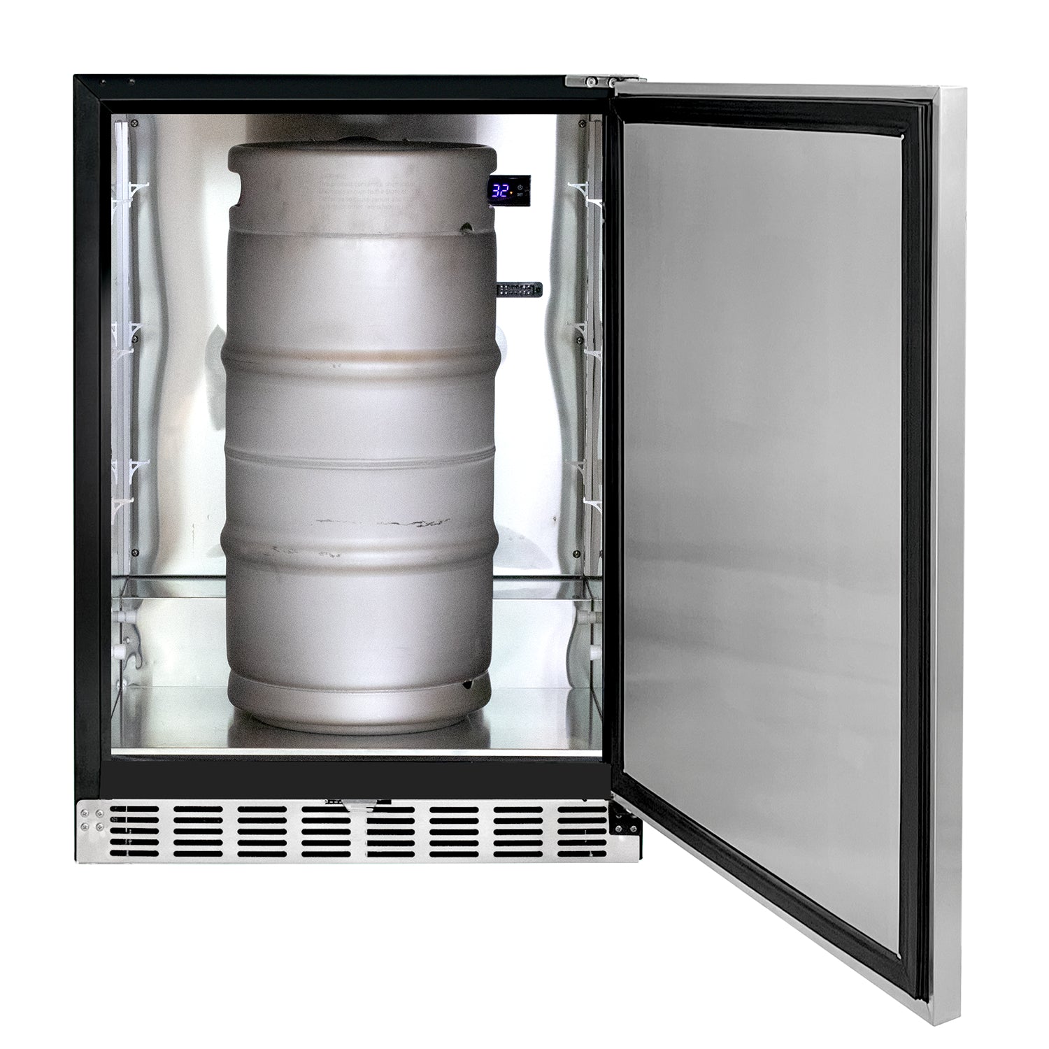 Kegco 24" Wide Dual Tap Stainless Steel Right / Left Hinge Built-in ADA Kegerator with Kit - HK48BSA-2