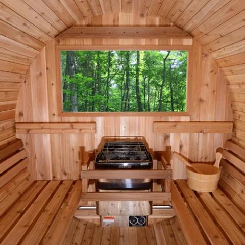 Harvia JH45B2401 KIP Series 4.5kW Stainless Steel Sauna Heater at 240V 1PH with Built-In Time and Temperature Controls Stainless Steel