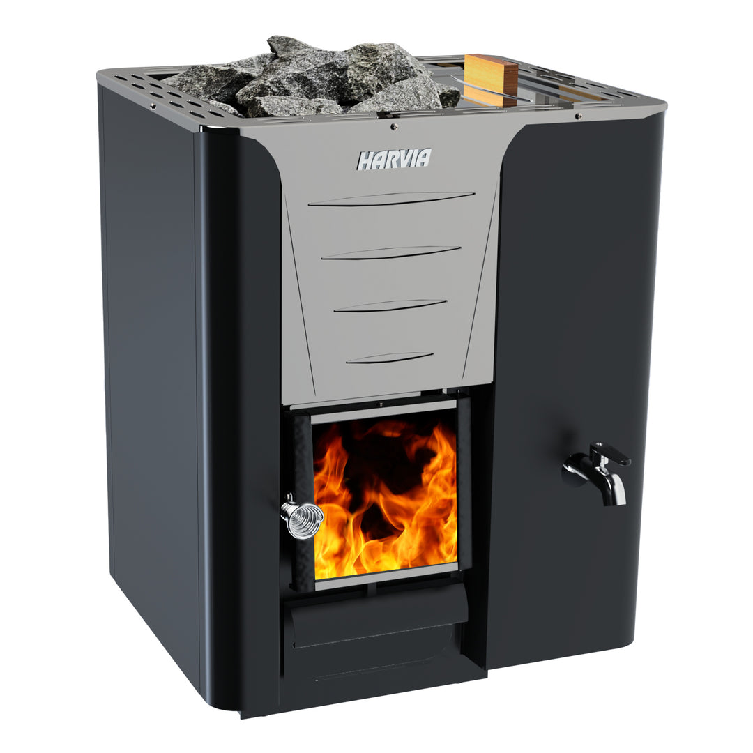 Harvia WKPR20RSM PRO 20 Wood Burning Heater | 30L Right-Side Water Tank