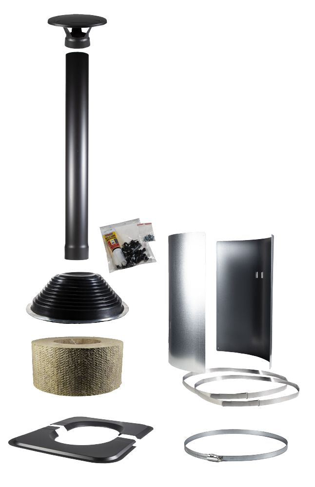 Harvia WHP-ASSYMM Steel Chimney Symmetric Accessory Kit | Black