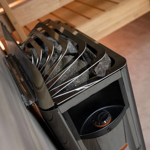Harvia HSW6U1B The Wall Series, 6kW, Black Stainless Steel Sauna Heater, 240V 1PH Black