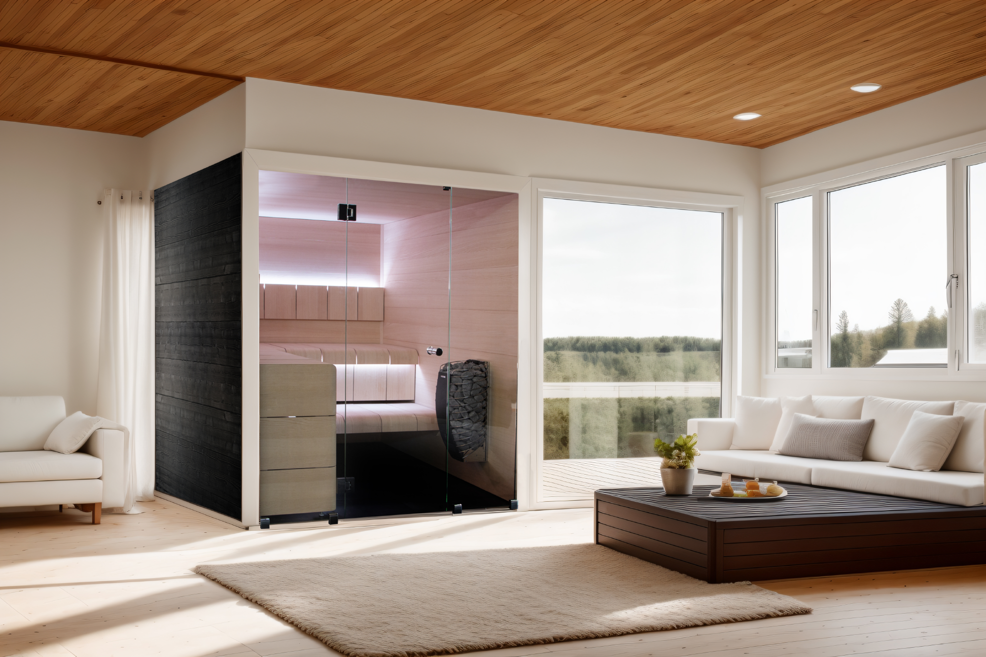 ThermaSol Ventura - Black Stained Spruce, 2-6 Person, Indoor Sauna