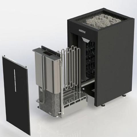 Harvia HL11U1SA Virta Combi Series 10.5kW Sauna Heater at 240V 1PH Black
