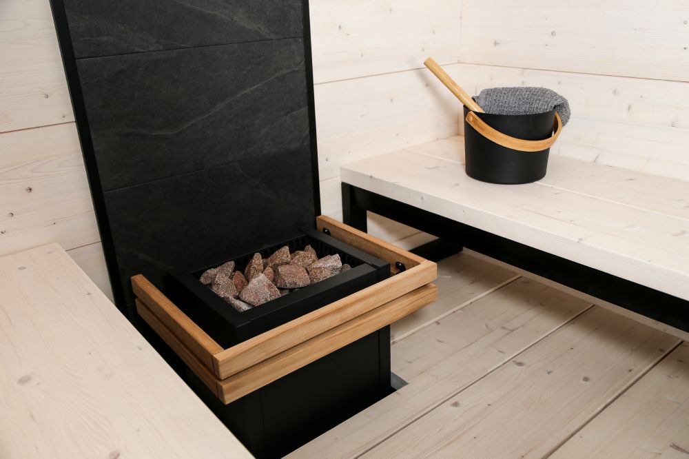 Harvia SACSW002M Stone Wall 1824 x 634mm Black Frames