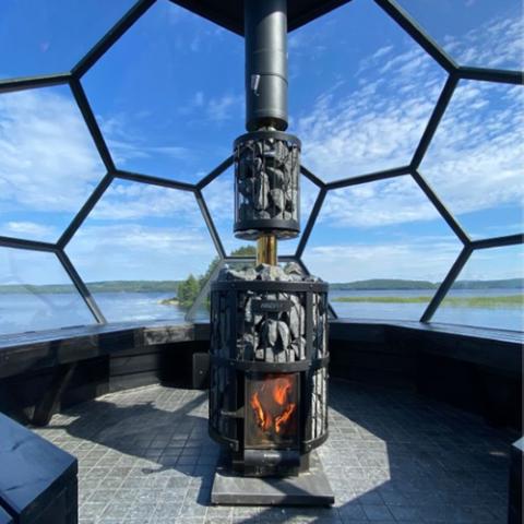 Harvia WHP1500M Sauna Wood Stove Chimney Kit, 1500mm, Black Steel Black Steel