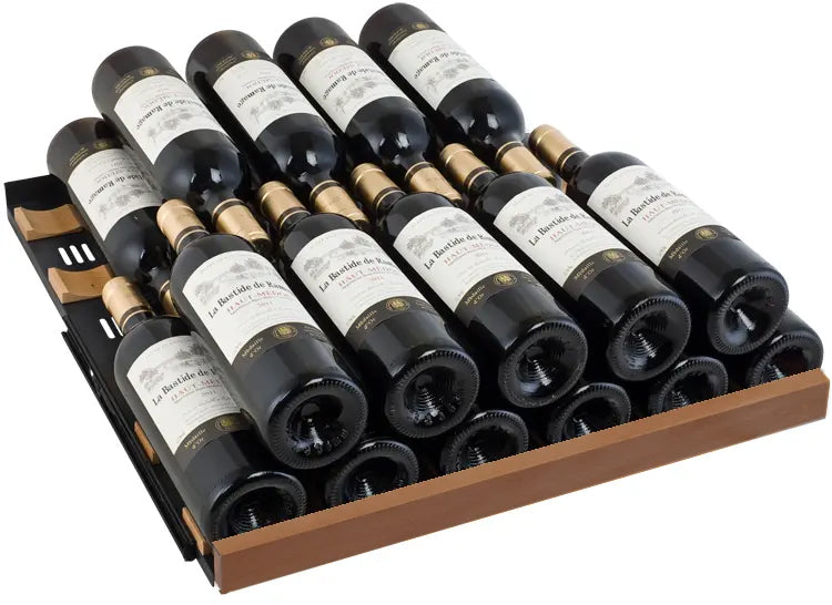 Allavino Reserva Series 154 Bottle 71" Tall Dual Zone Built-in Right Hinge Wine Refrigerator with Black Metal Door