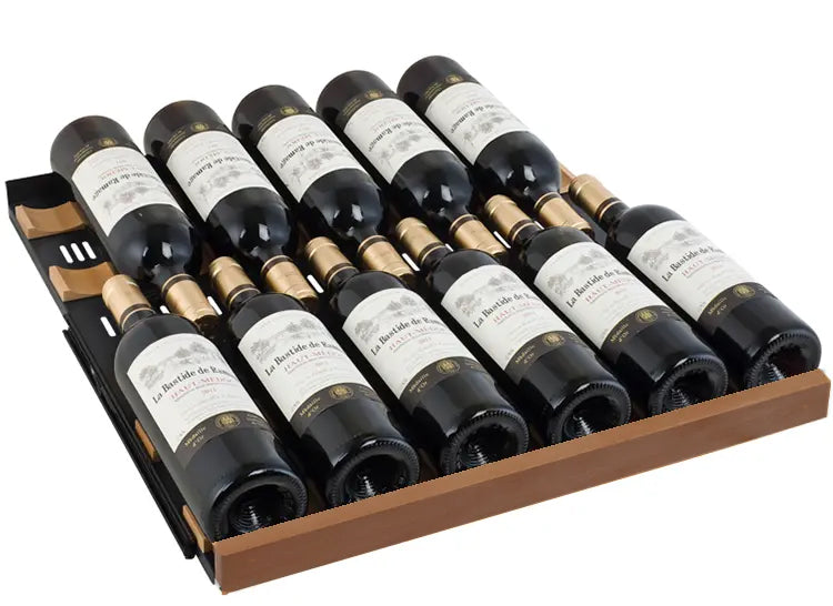 Allavino Reserva Series 154 Bottle 71" Tall Dual Zone Built-in Left Hinge Wine Refrigerator with Black Metal Door