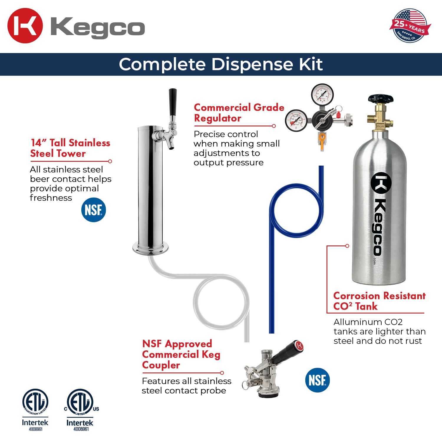 Kegco 24" Wide Digital Kegerator – Single, Dual & Triple Tap | Black, Stainless Steel & Black Stainless Steel