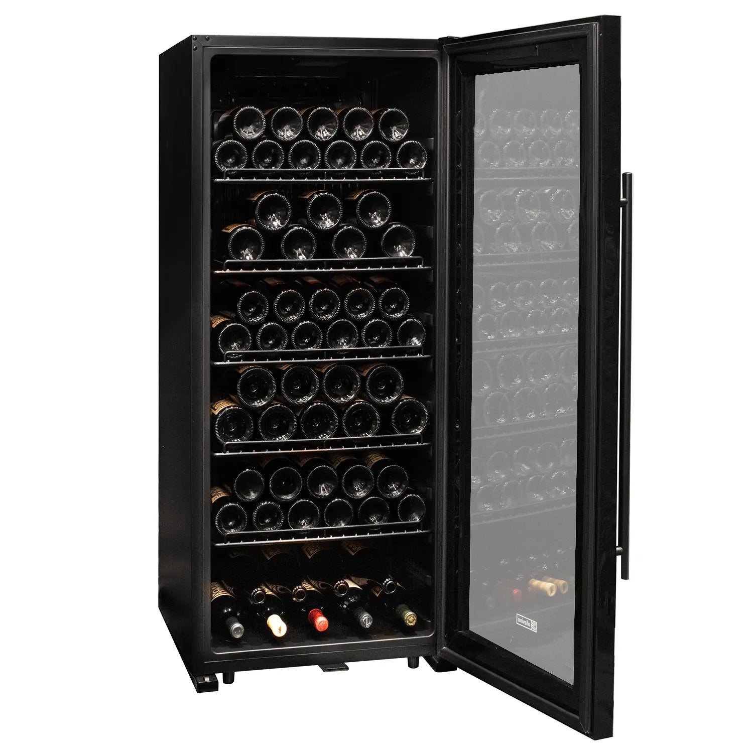 Allavino Contemporary 102 Bottle Single Zone Freestanding Wine Refrigerator with Black Glass Door - KWR102S-1BGR