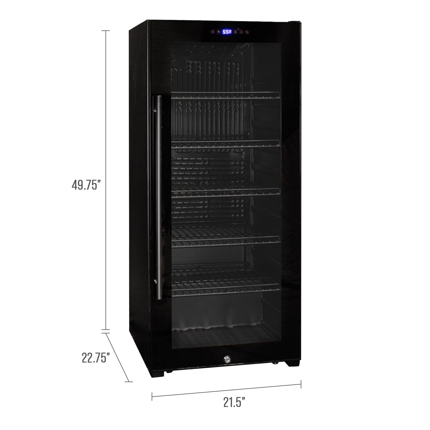 Allavino Contemporary 102 Bottle Single Zone Freestanding Wine Refrigerator with Black Glass Door - KWR102S-1BGR