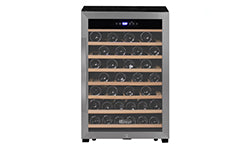 Allavino Cascina Series 55 Bottle Single Zone Freestanding Wine Refrigerator Cooler with Stainless Steel Door