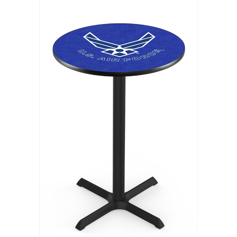 Holland Bar Stool L211 Logo Black Wrinkle X Base Table