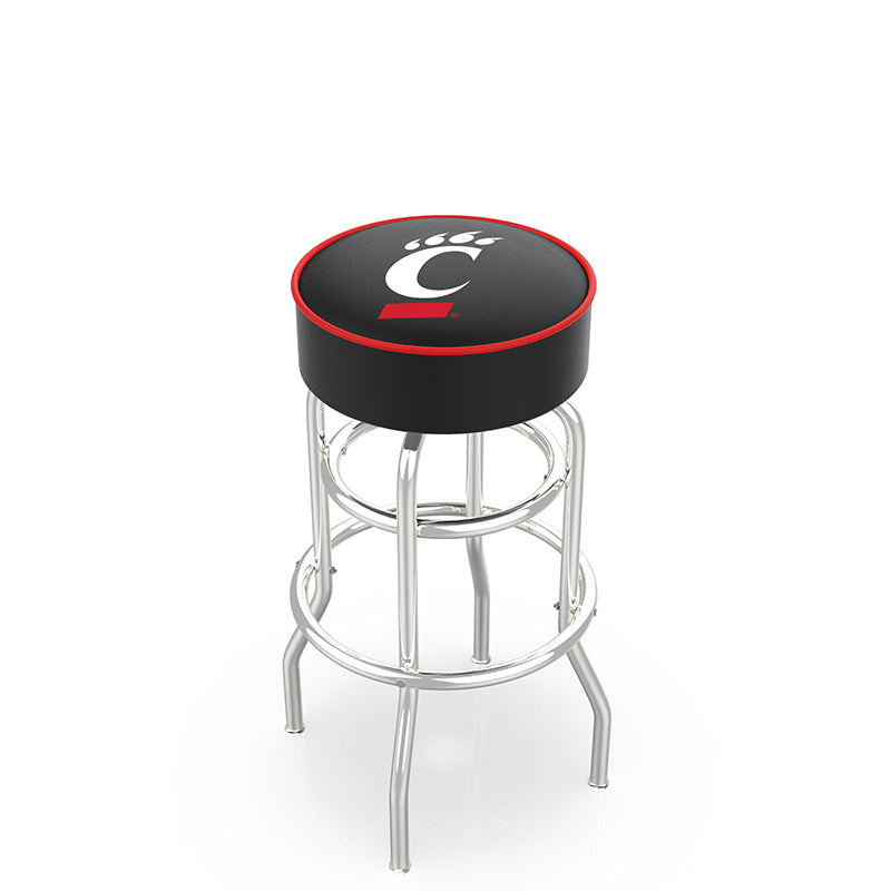 Holland Bar Stool L7C1 Logo Retro Double Ring Chrome Swivel Stool