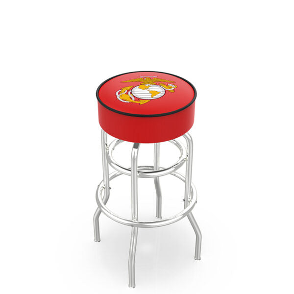 Holland Bar Stool L7C1 Logo Retro Double Ring Chrome Swivel Stool