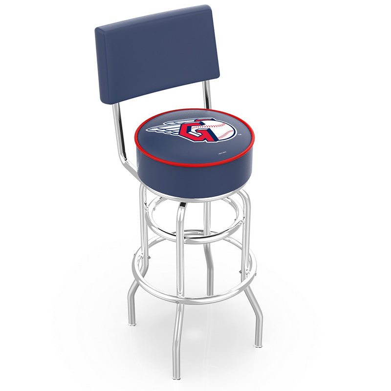 Holland Bar Stool L7C4 Logo Retro Double Ring Chrome Swivel Stool