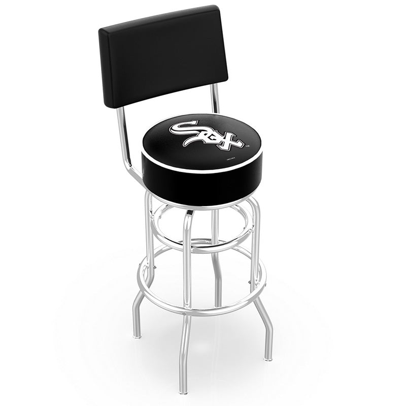 Holland Bar Stool L7C4 Logo Retro Double Ring Chrome Swivel Stool