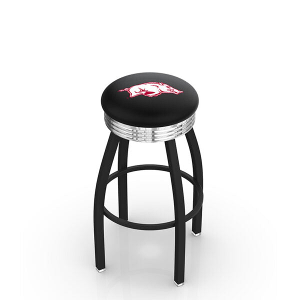 Holland Bar Stool L8B3C Logo Contemporary Backless Swivel Stool with Ribbed Chrome Ring