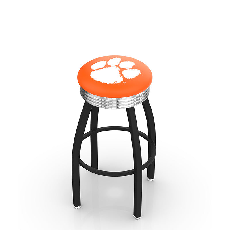 Holland Bar Stool L8B3C Logo Contemporary Backless Swivel Stool with Ribbed Chrome Ring