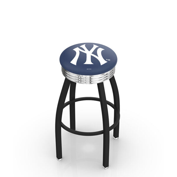 Holland Bar Stool L8B3C Logo Contemporary Backless Swivel Stool with Ribbed Chrome Ring
