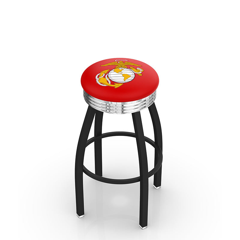 Holland Bar Stool L8B3C Logo Contemporary Backless Swivel Stool with Ribbed Chrome Ring