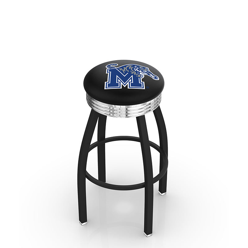 Holland Bar Stool L8B3C Logo Contemporary Backless Swivel Stool with Ribbed Chrome Ring