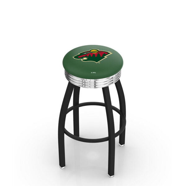 Holland Bar Stool L8B3C Logo Contemporary Backless Swivel Stool with Ribbed Chrome Ring