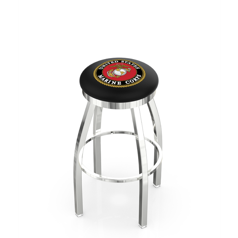 Holland Bar Stool L8C2C Logo Contemporary Chrome Backless Swivel Stool