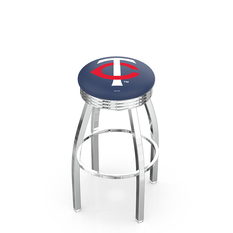 Holland Bar Stool L8C3C Logo Contemporary Chrome Backless Swivel Stool