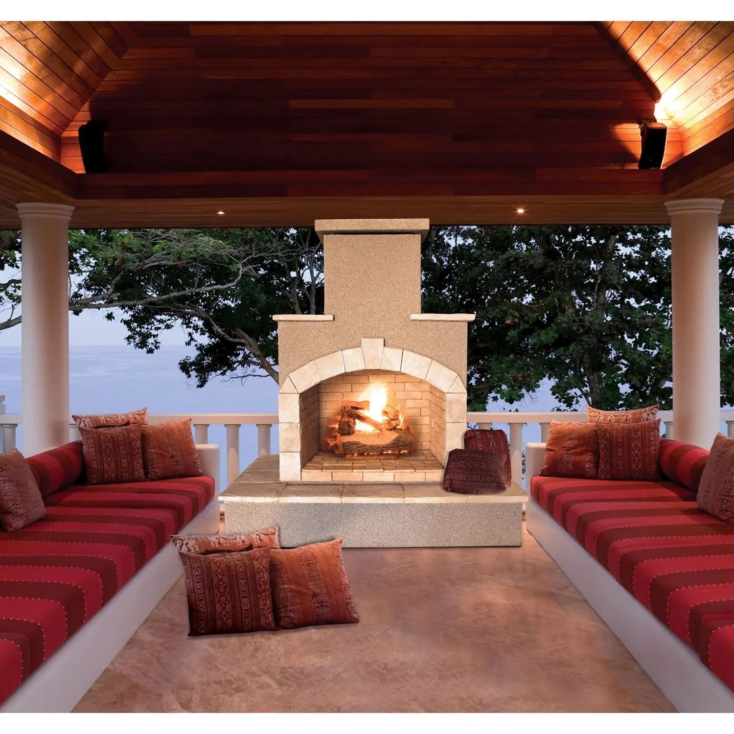 Cal Flame 78-Inch Outdoor Fireplace FRP908-3