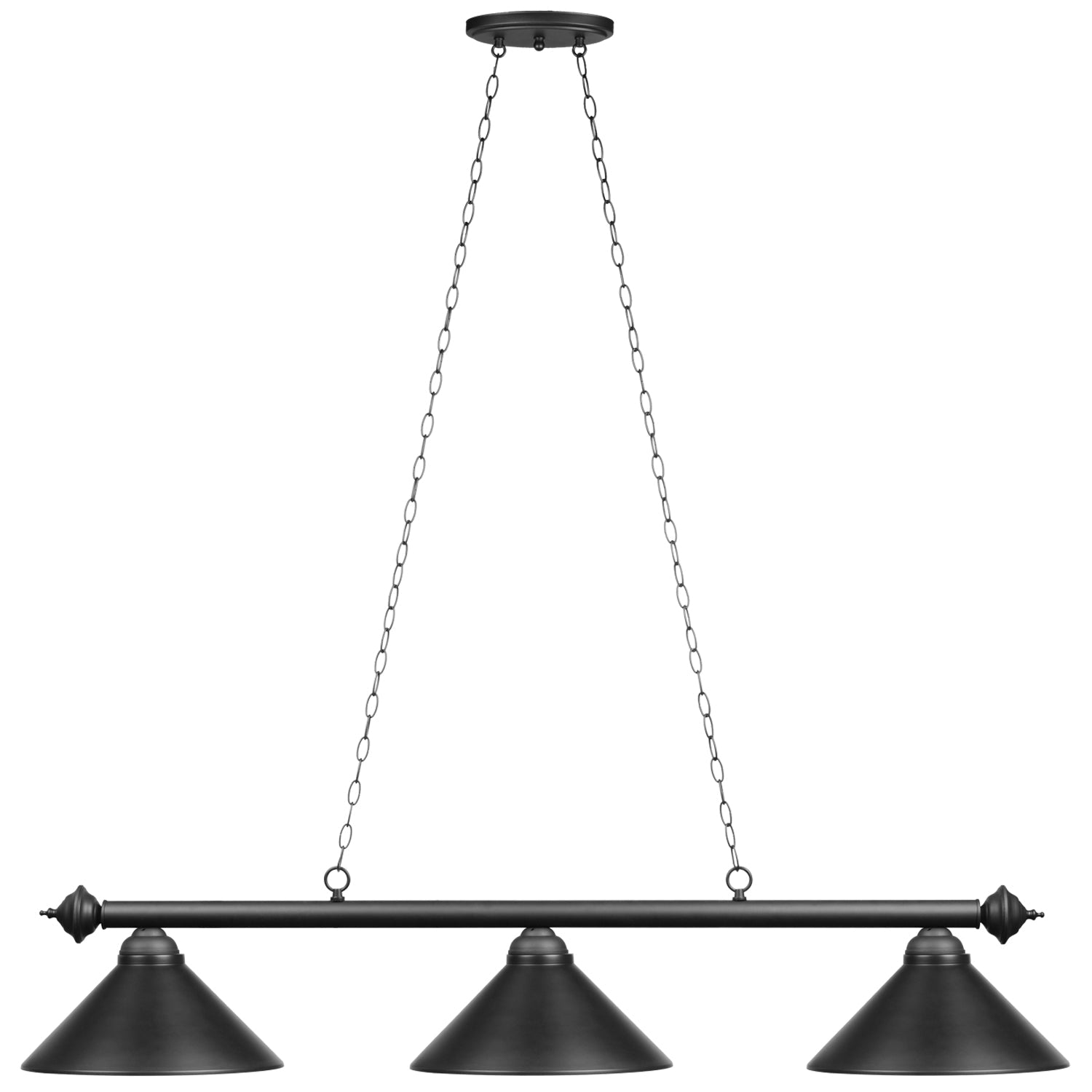 Ram Game Room - 3 Shade Metal Billiard Fixture (PR54)