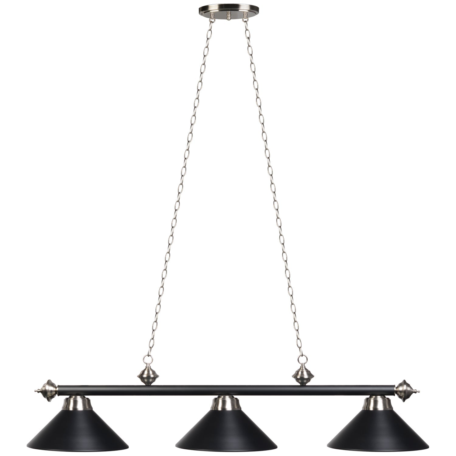 Ram Game Room - 3 Shade Metal Billiard Fixture (PR54)