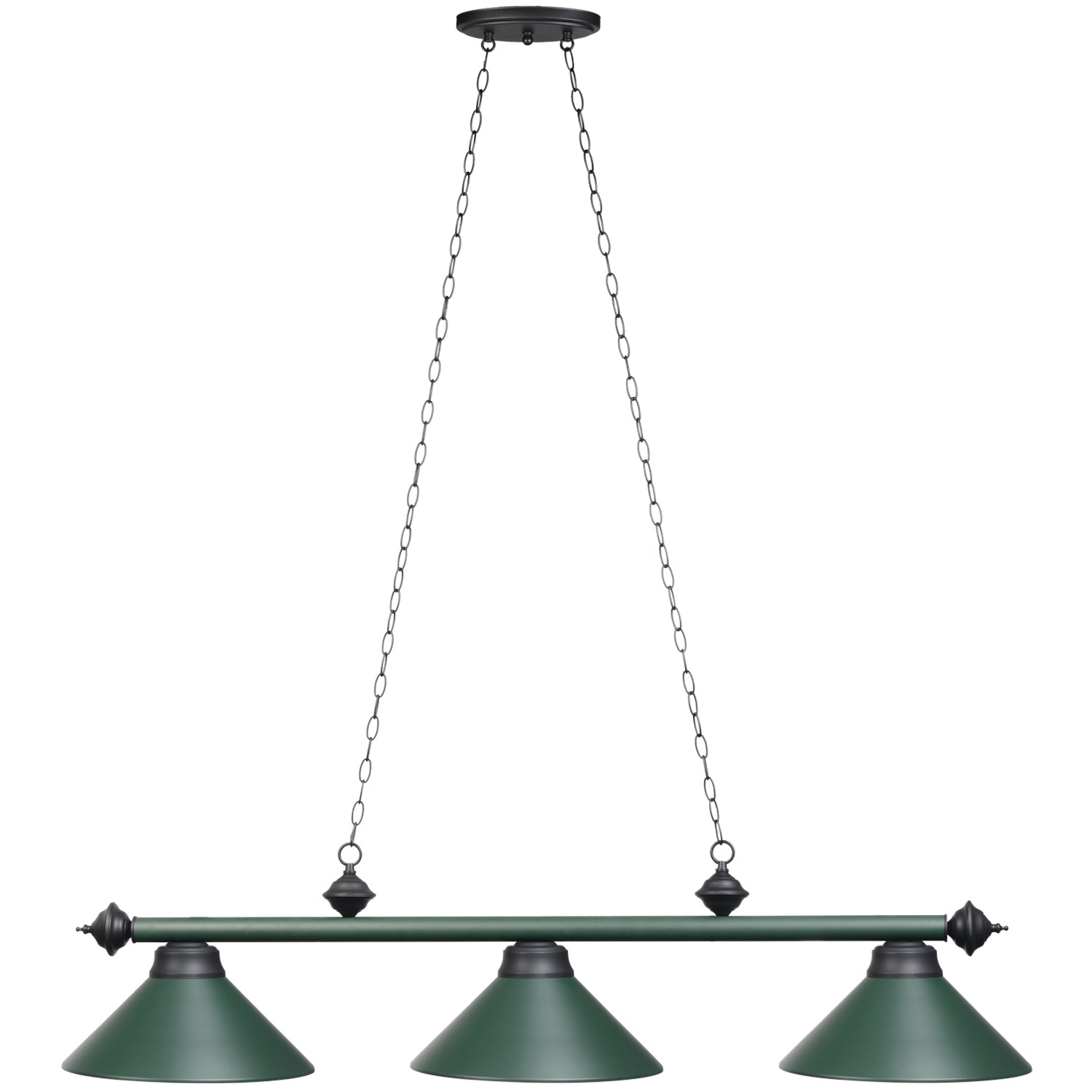 Ram Game Room - 3 Shade Metal Billiard Fixture (PR54)