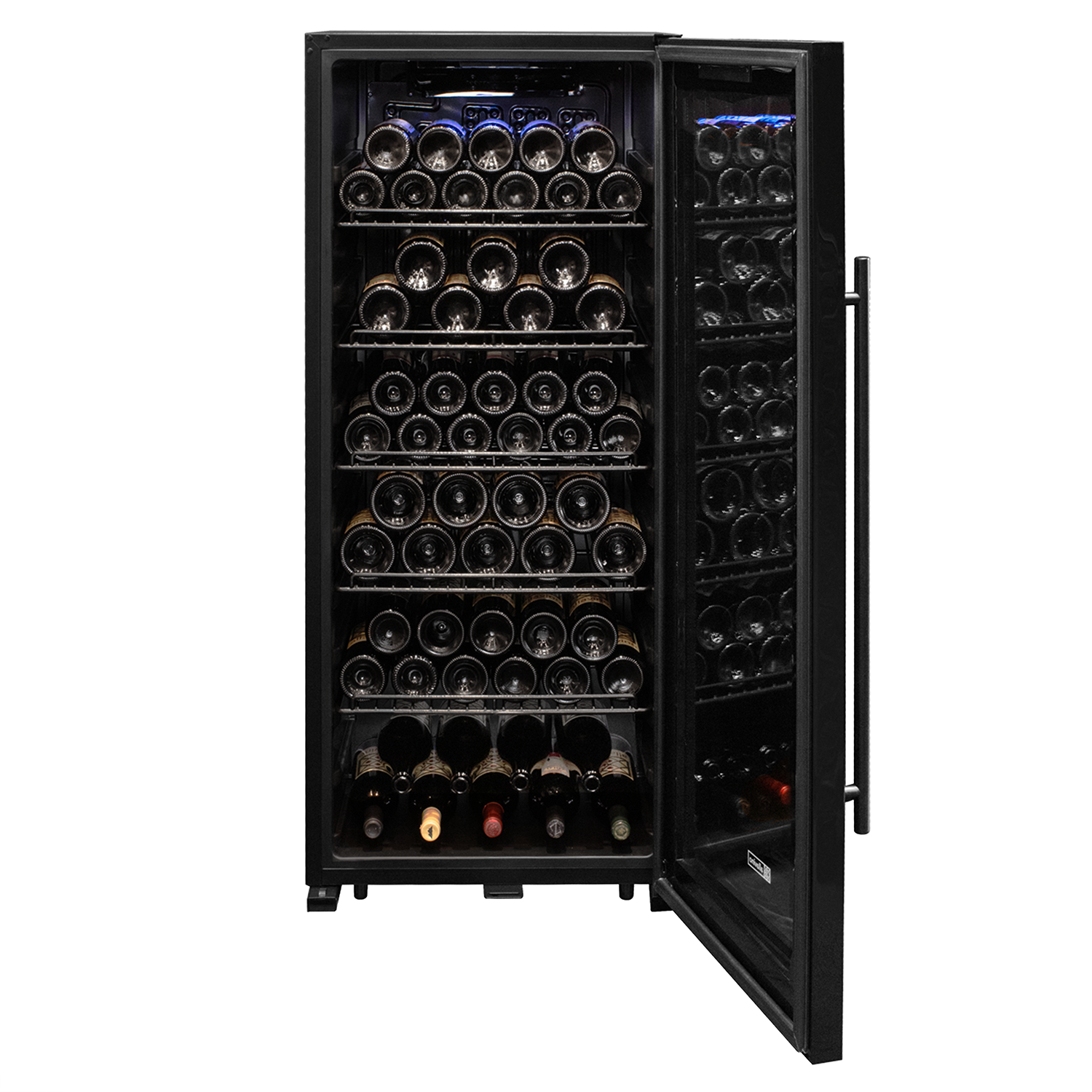 Allavino Contemporary 102 Bottle Single Zone Freestanding Wine Refrigerator with Black Glass Door - KWR102S-1BGR
