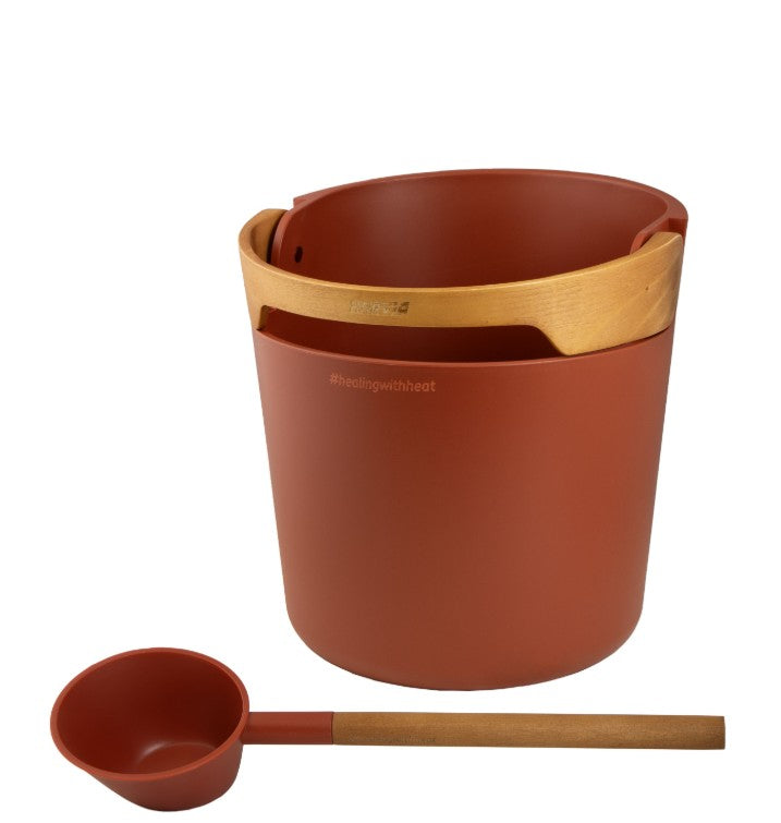 Harvia SA011R Helmi Pail & Ladle Set | Terracotta