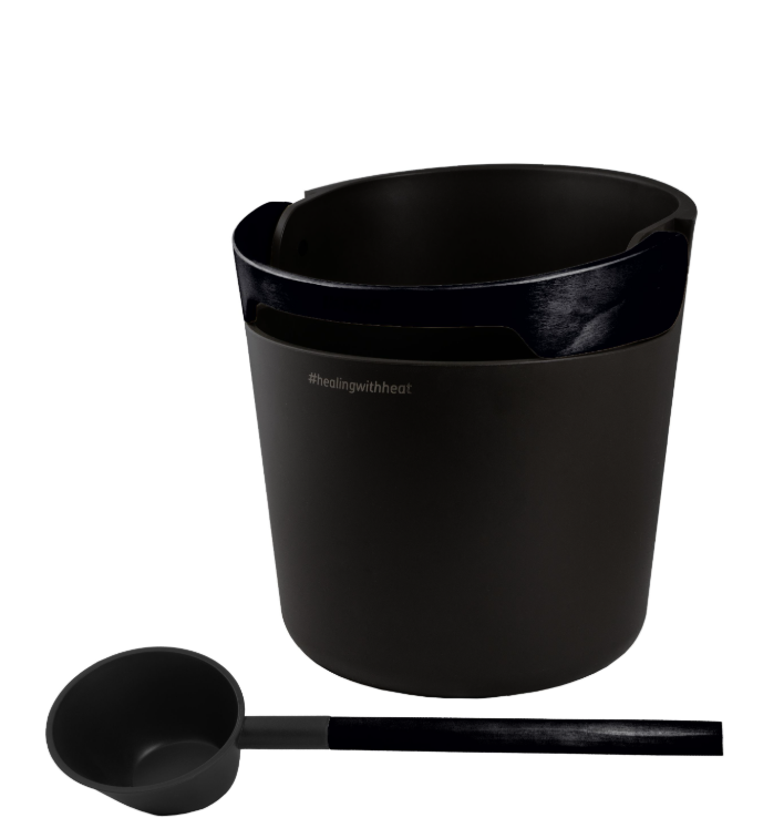 Harvia SA011M Helmi Pail & Ladle Set | Black