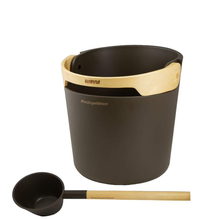 Harvia SA011B Helmi Pail & Ladle Set | Chocolate