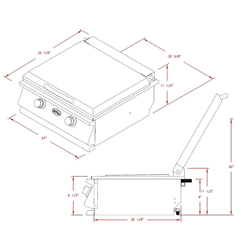 Cal Flame 2-Burner Built-in Stainless Steel Hibachi Gas Grill