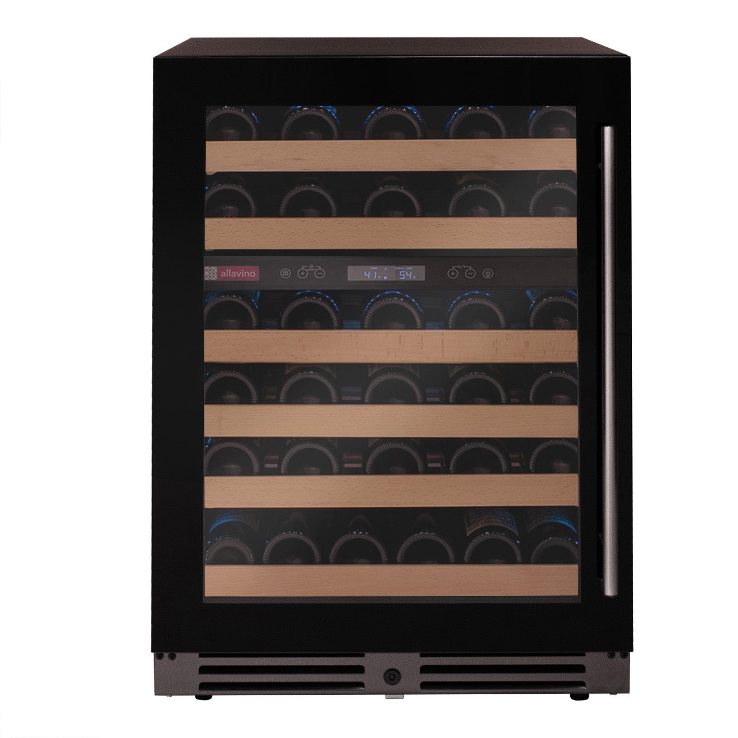 Allavino Reserva Series 50 Bottle Dual Zone Built-in Wine Cooler Refrigerator with Black Glass Door - Left Hinge