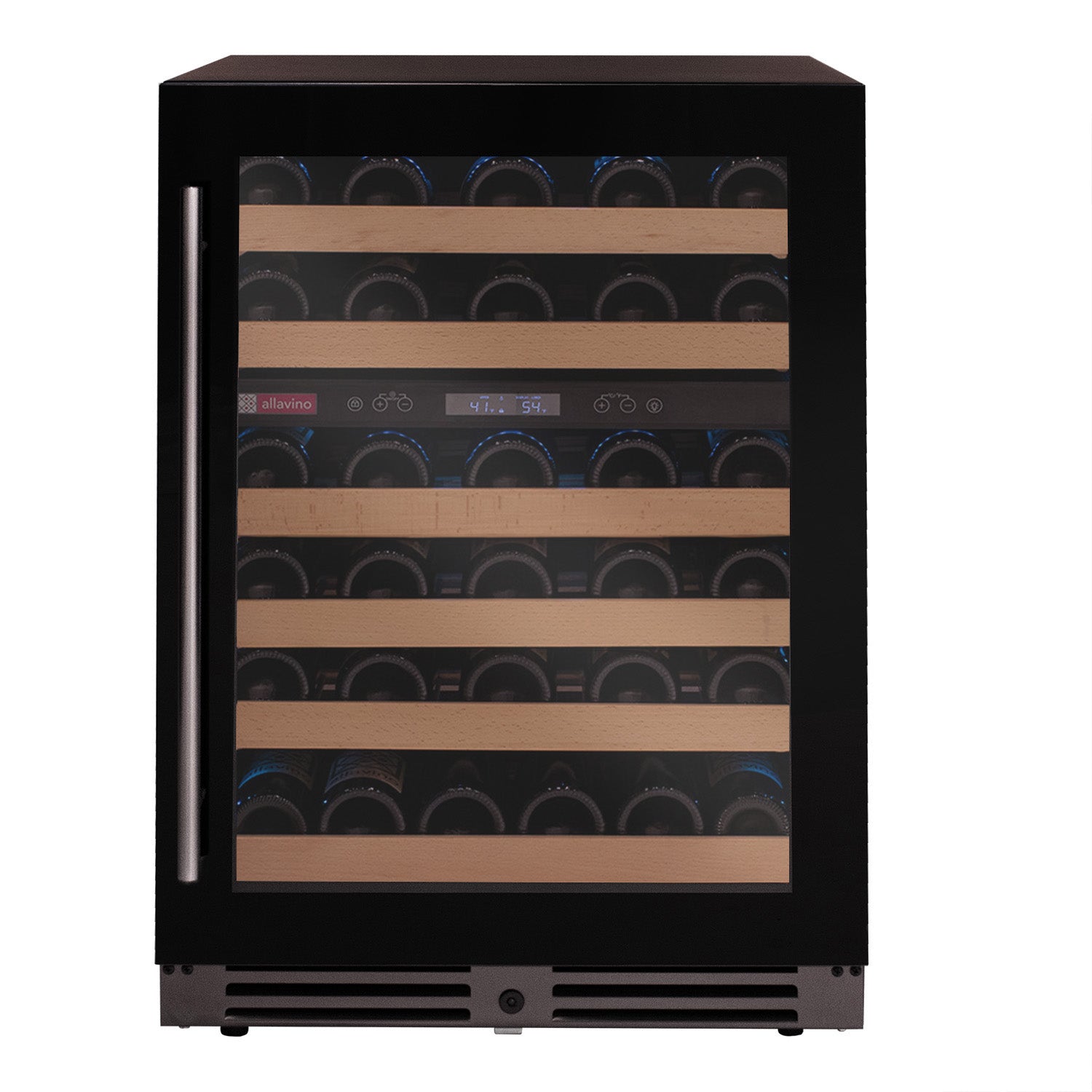 Allavino Reserva Series 50 Bottle Dual Zone Undercounter Wine Cooler Refrigerator with Black Glass Door - Right Hinge