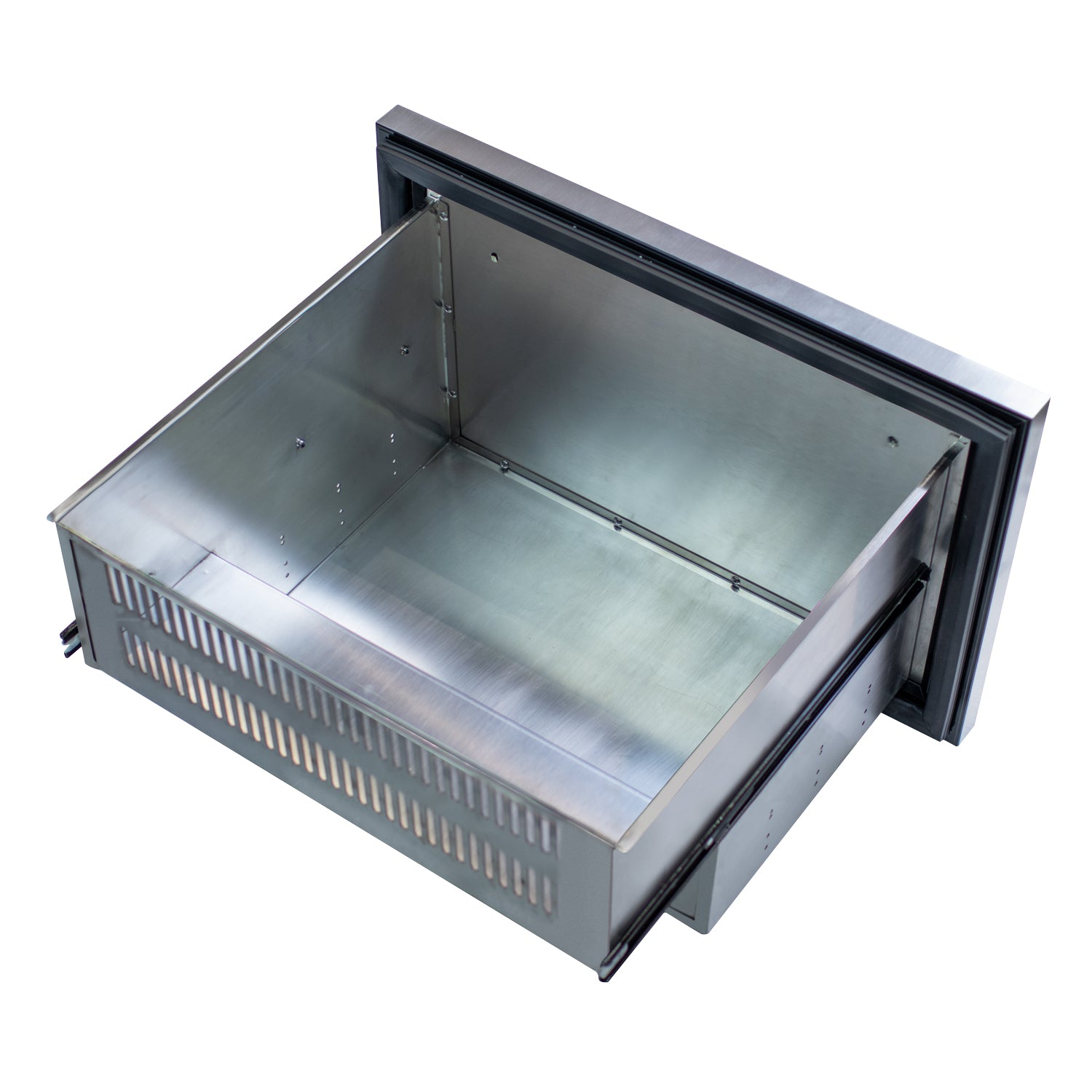 Kegco 24" Wide Outdoor Built-In Stainless Steel Commercial Two-Drawer Refrigerator