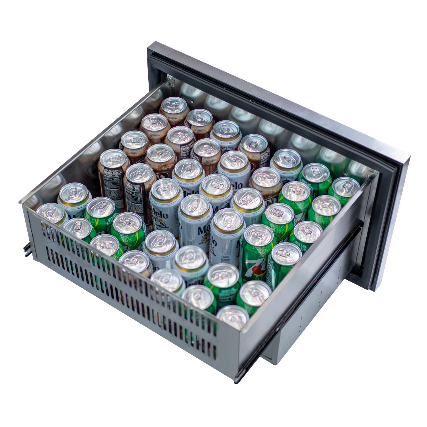 Kegco 24" Wide Outdoor Built-In Stainless Steel Commercial Two-Drawer Refrigerator