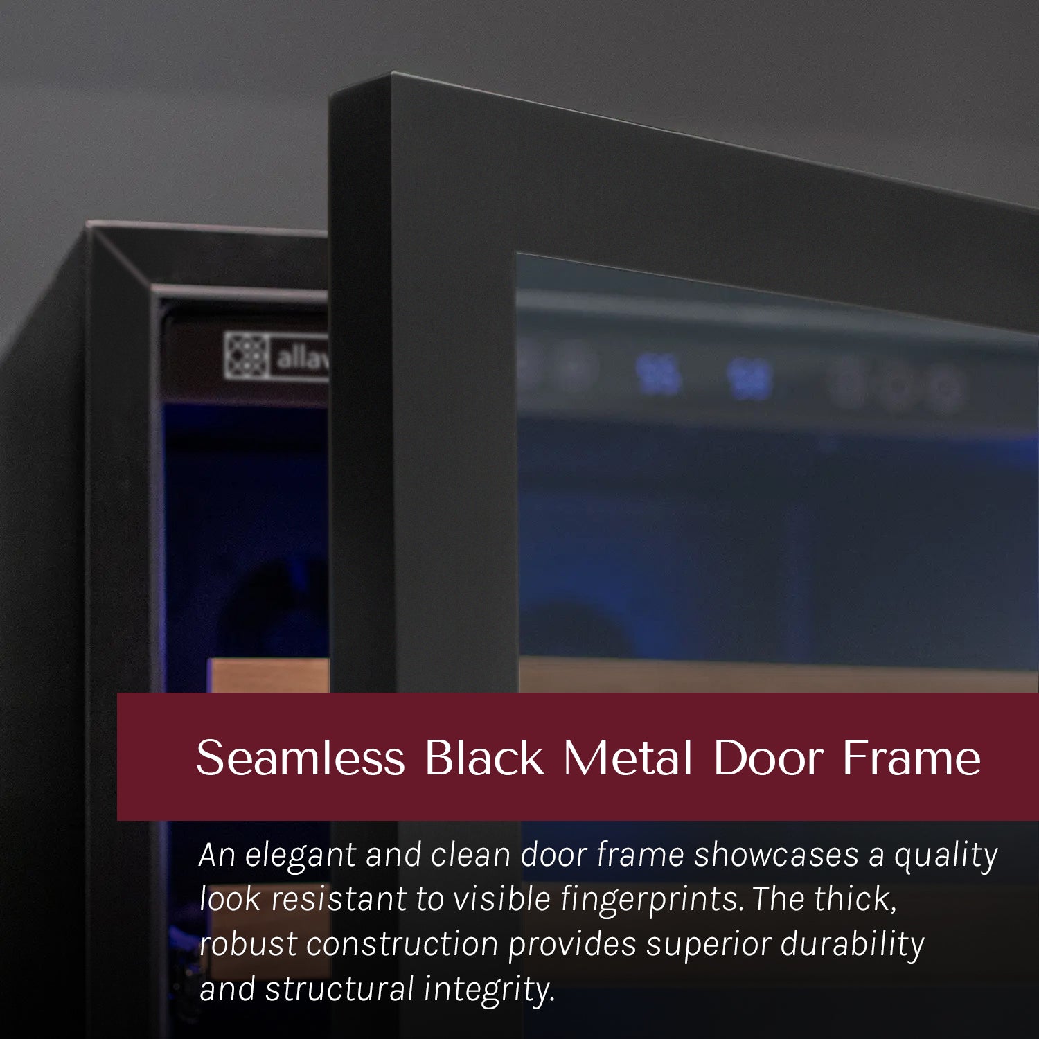 Allavino Reserva Series 154 Bottle 71" Tall Dual Zone Built-in Right Hinge Wine Refrigerator with Black Metal Door