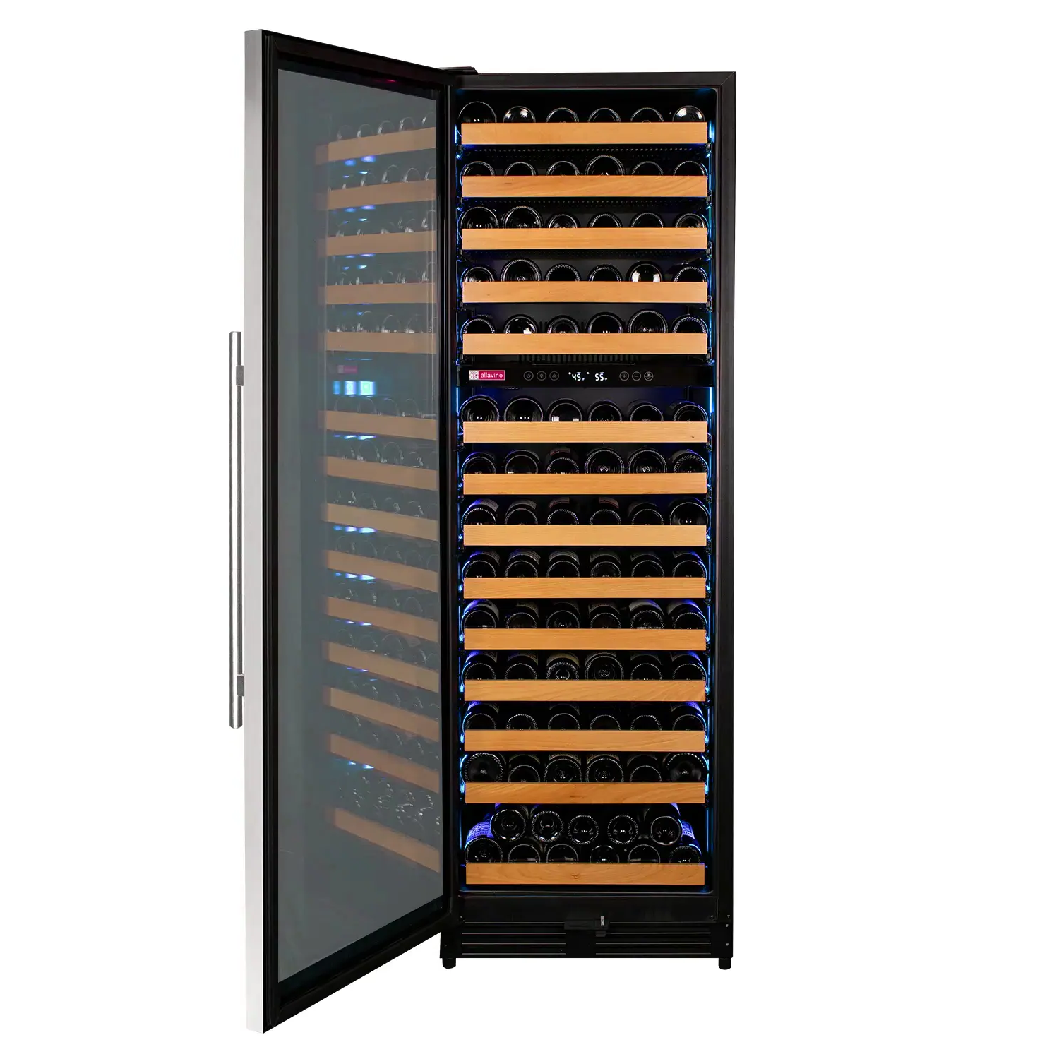 Allavino Reserva Series 154 Bottle 71" Tall Dual Zone Left Hinge Stainless Steel Wine Refrigerator