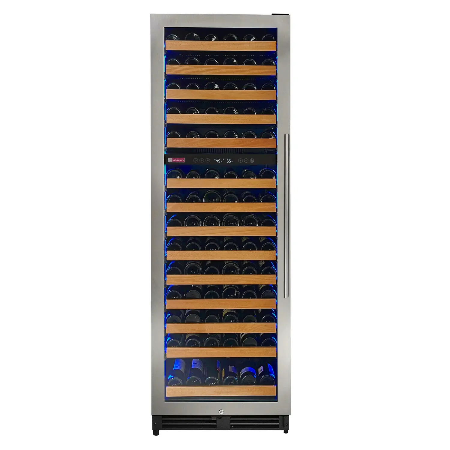 Allavino Reserva Series 154 Bottle 71" Tall Dual Zone Left Hinge Stainless Steel Wine Refrigerator