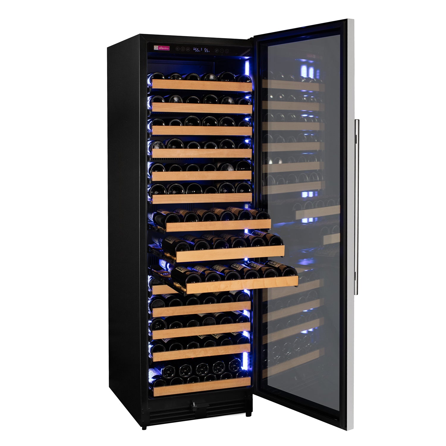 Allavino Reserva Series 163 Bottle 71" Tall Single Zone Right Hinge Stainless Steel Wine Cooler Refrigerator