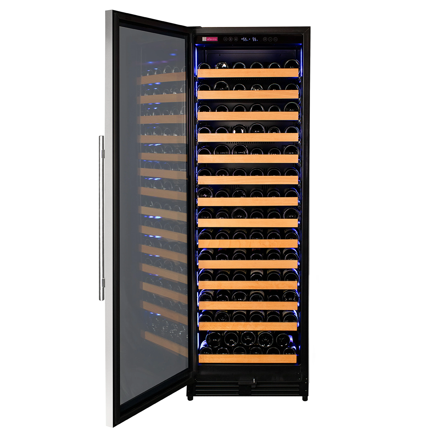 Allavino Reserva Series 163 Bottle 71" Tall Single Zone Left Hinge Stainless Steel Wine Refrigerator