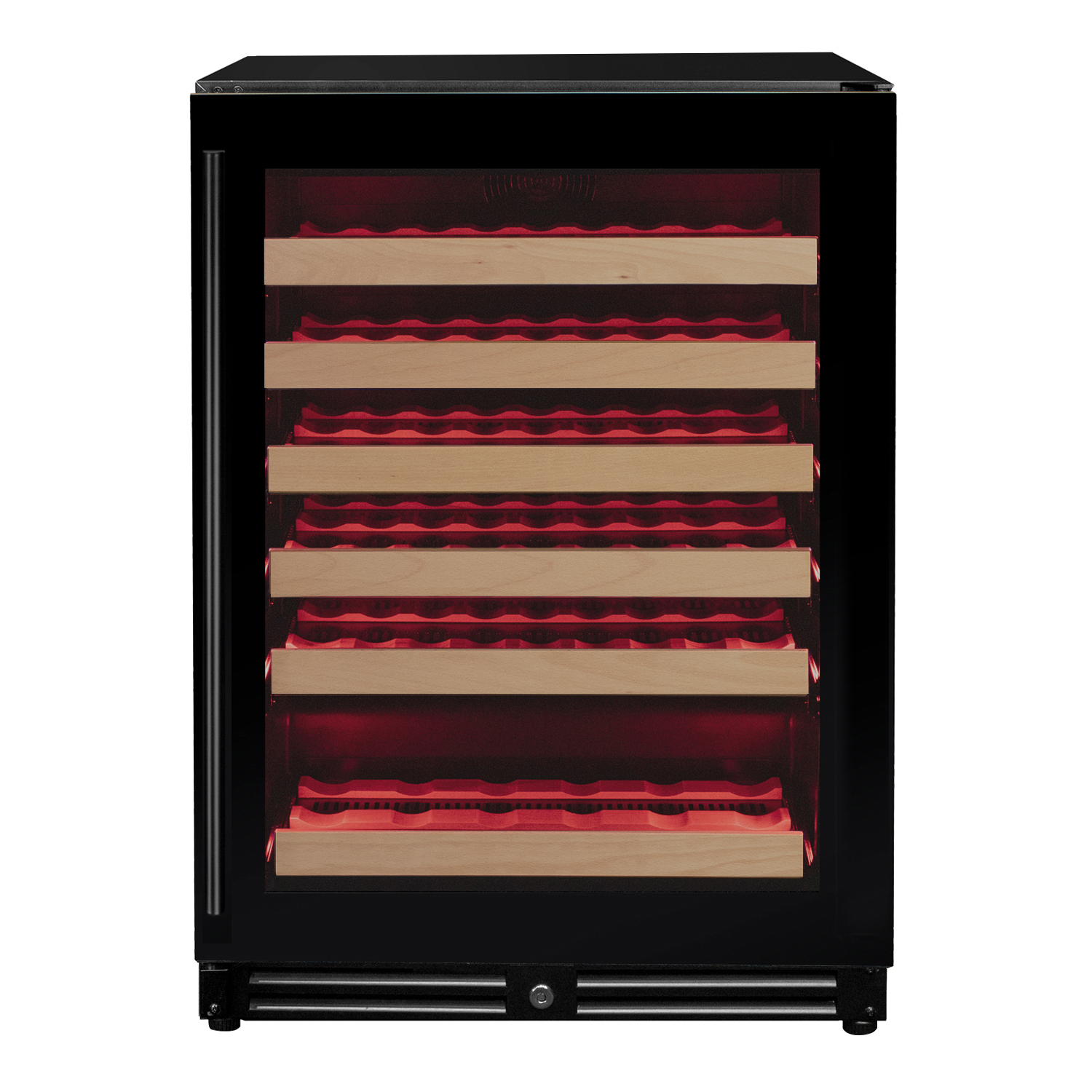 Allavino Reserva Series - 56 Bottle Single Zone Built-in Luxury Wine Refrigerator with Black Glass Door - Right Hinge